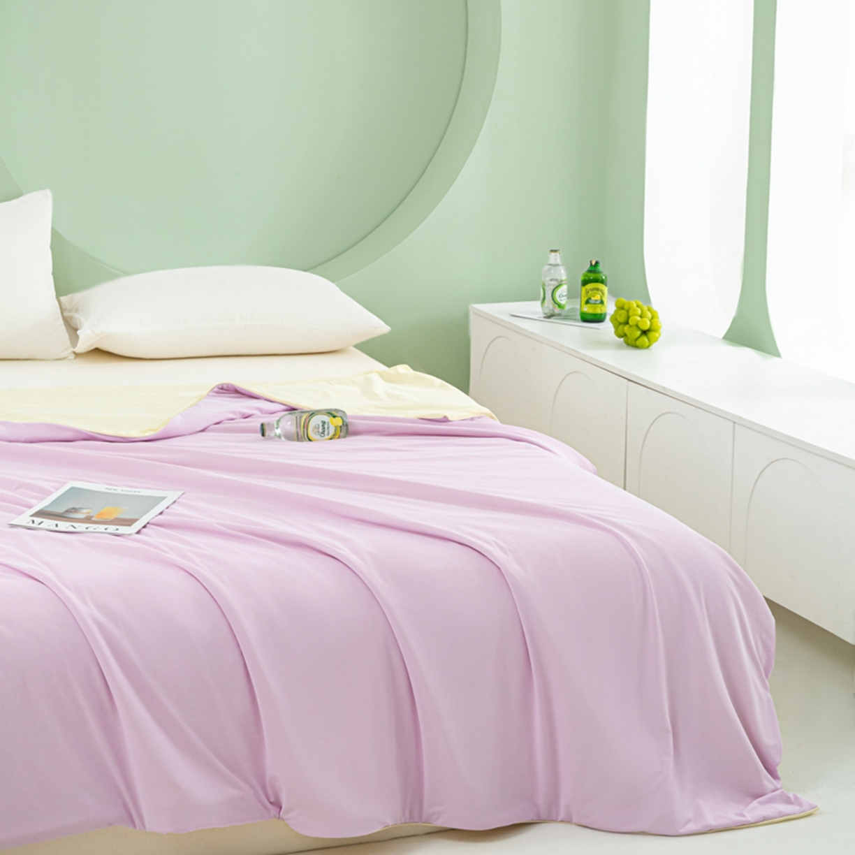 91家纺网 家纺一手货源 找家纺 爱彼家纺 2026夏季新款薄荷冰香凉感丝夏被夏凉被空调被-薄荷系列一 薄荷紫