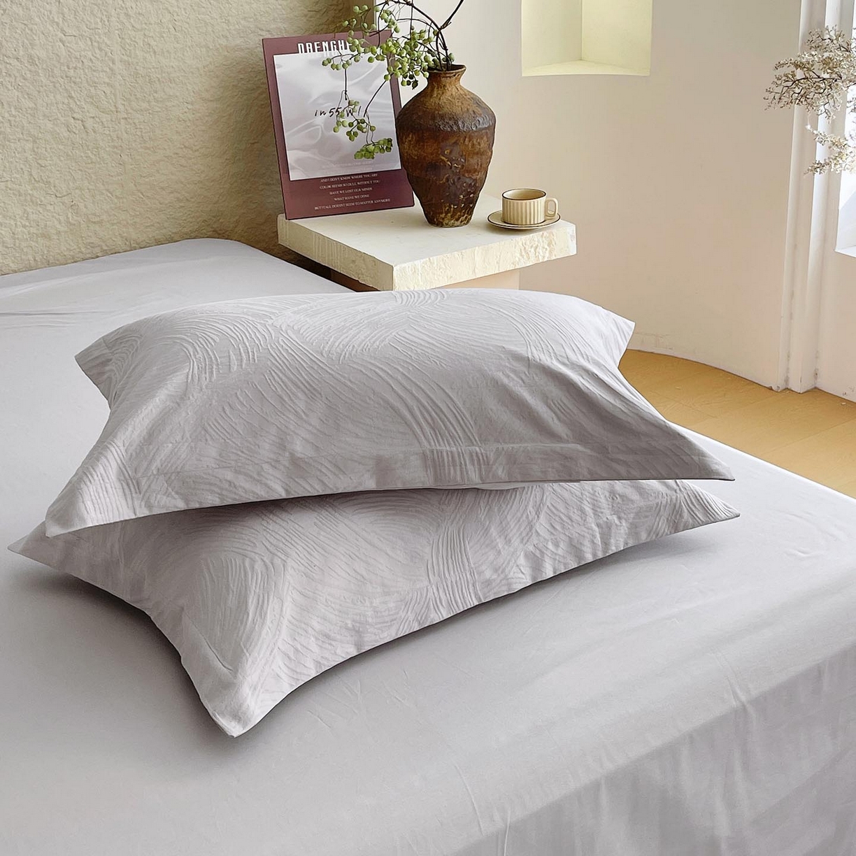 91家纺网 家纺一手货源 找家纺 （总）帅露家纺 2026新款A类全棉纯棉亮面浮雕提花四件套