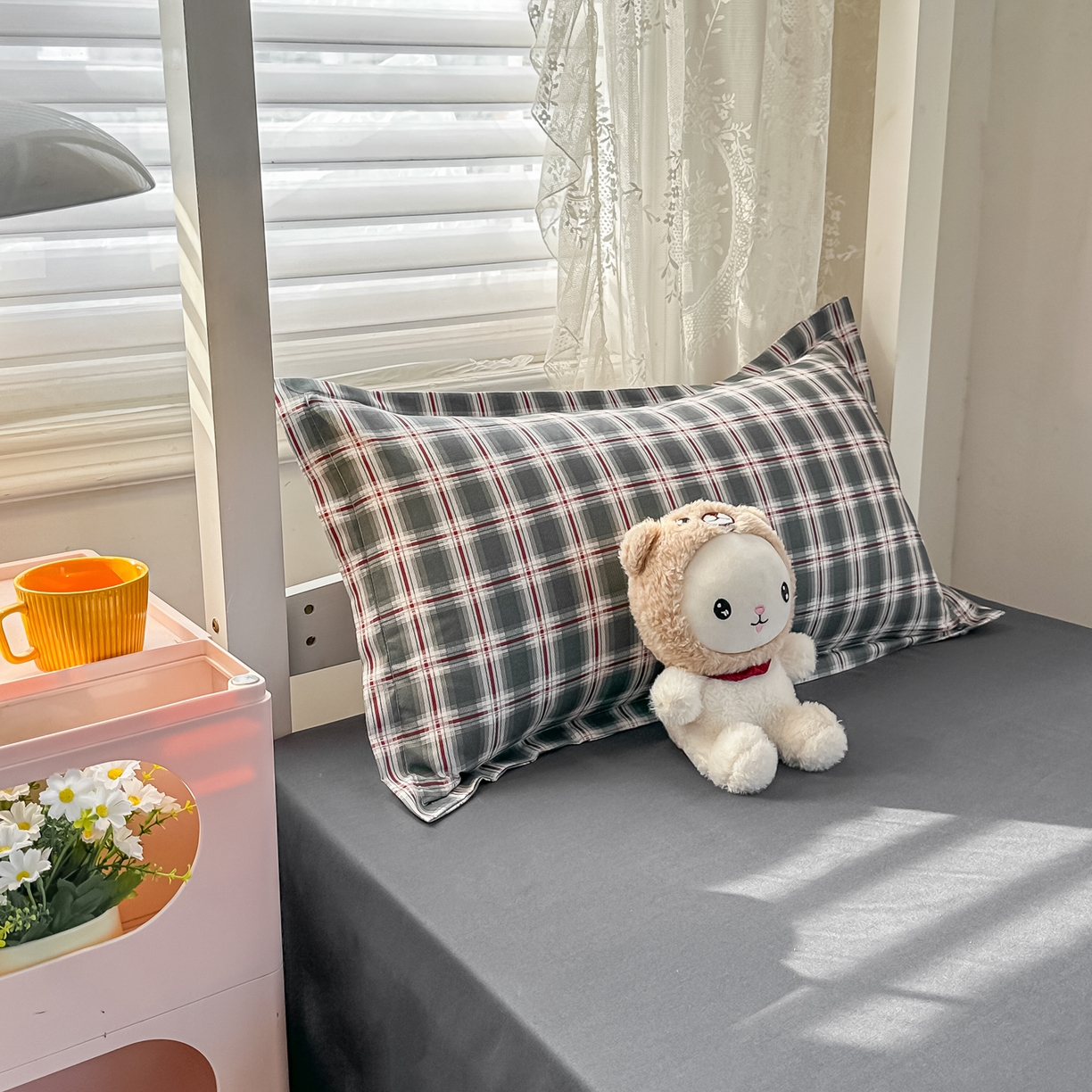 91家纺网 家纺一手货源 找家纺 楠沐家纺 2026新款大学生宿舍多件套学生三件套被褥全套六件套床垫枕芯被芯四件套 烟雾灰格