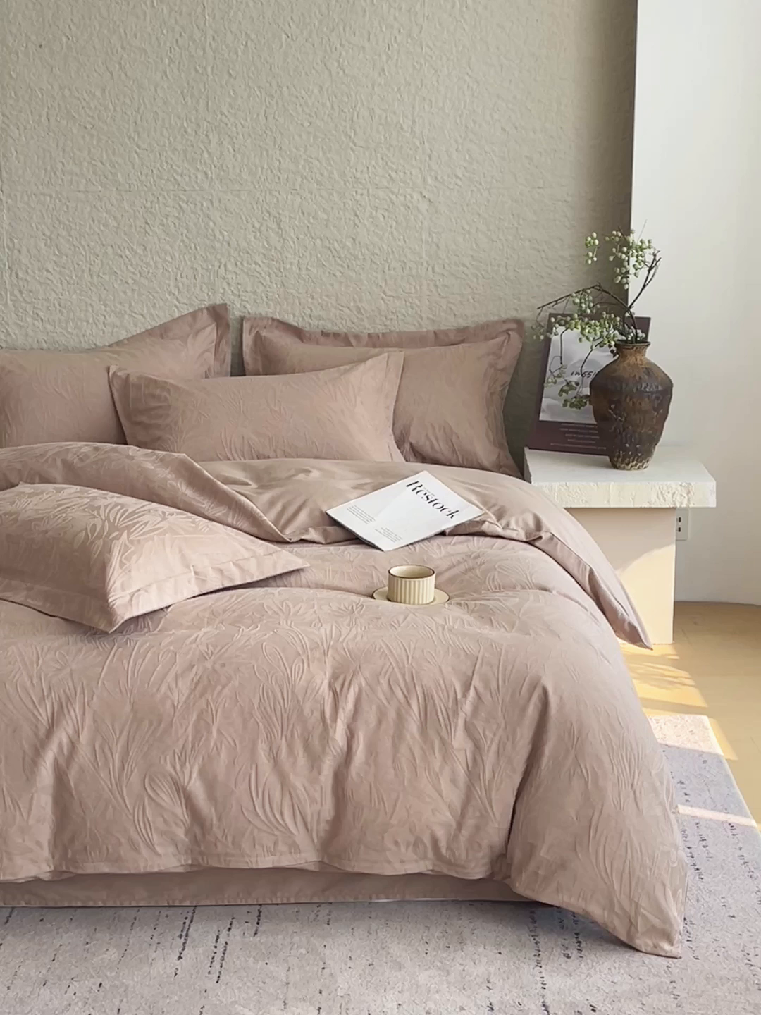 91家纺网 家纺一手货源 找家纺 帅露家纺 2026新款A类全棉纯棉亮面浮雕提花四件套 秘境-金属灰