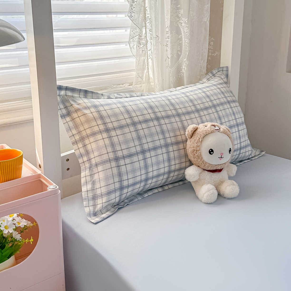 91家纺网 家纺一手货源 找家纺 楠沐家纺 2026新款大学生宿舍多件套学生三件套被褥全套六件套床垫枕芯被芯四件套 晴空蓝格