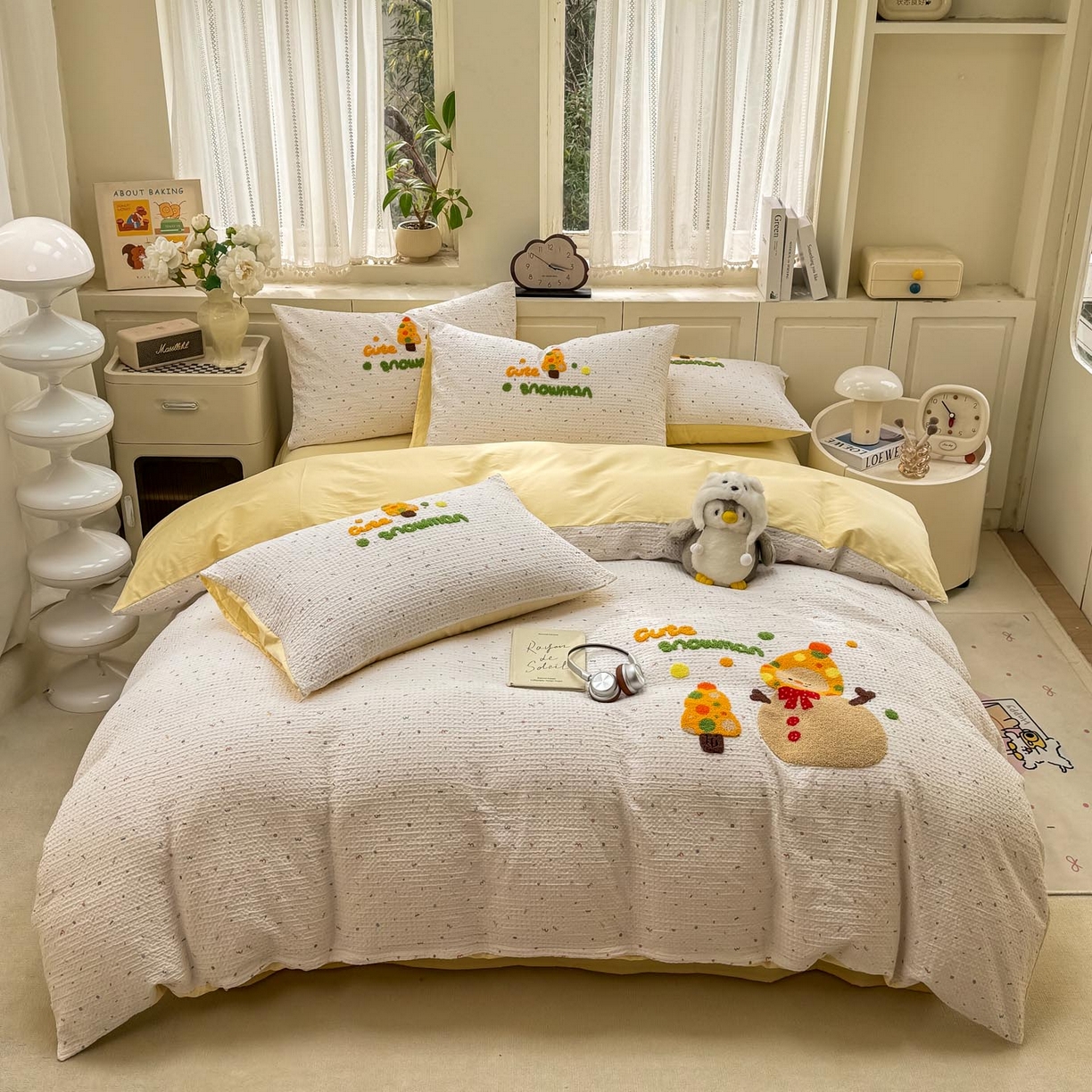 91家纺网 家纺一手货源 找家纺 帅露家纺 2026新款全棉纯棉华夫格毛巾绣四件套 雪崩崩