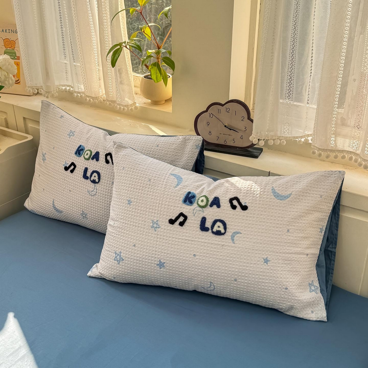 91家纺网 家纺一手货源 找家纺 帅露家纺 2026新款全棉纯棉华夫格毛巾绣四件套 音乐派