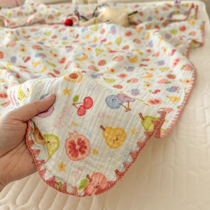 91家纺网 家纺一手货源 找家纺 （总）十里居 2026新款A类母婴级全棉皱皱双层纱多功能盖毯