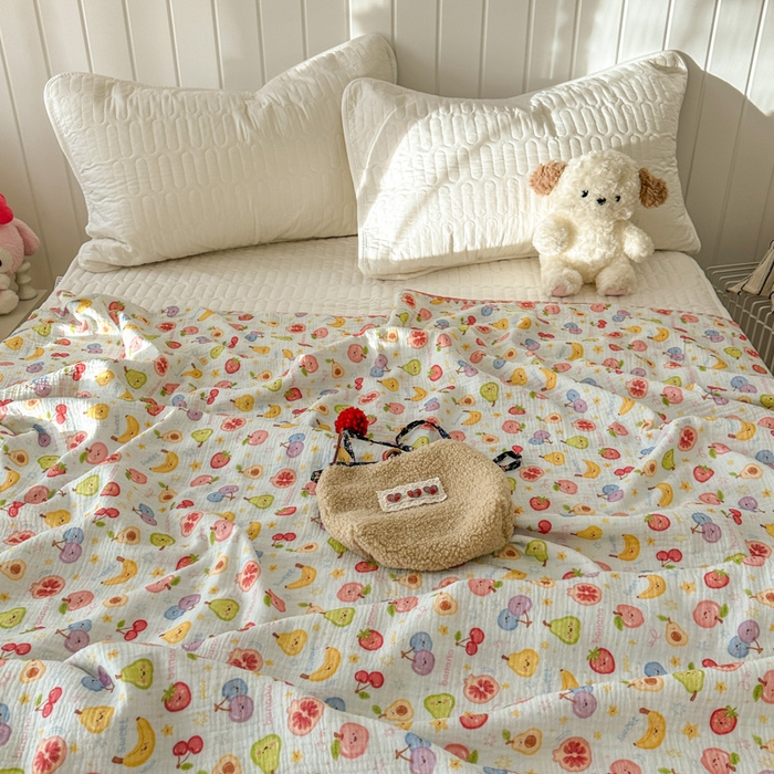 91家纺网 家纺一手货源 找家纺 （总）十里居 2026新款A类母婴级全棉皱皱双层纱多功能盖毯