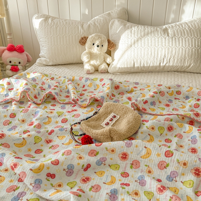 91家纺网 家纺一手货源 找家纺 （总）十里居 2026新款A类母婴级全棉皱皱双层纱多功能盖毯