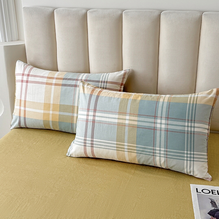 91家纺网 家纺一手货源 找家纺 宇彬家纺 2026直播新款13070全棉纯棉印花床单床笠款四件套和单被套喷气清新简约（缩水足可定做）飞亚-绿