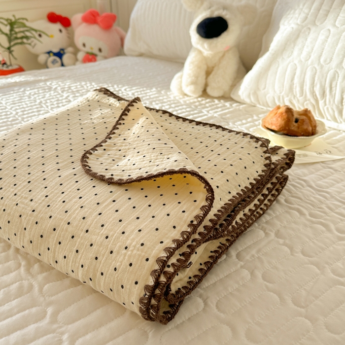 91家纺网 家纺一手货源 找家纺 十里居 2026新款A类母婴级全棉皱皱双层纱多功能盖毯 叠拍+组合图