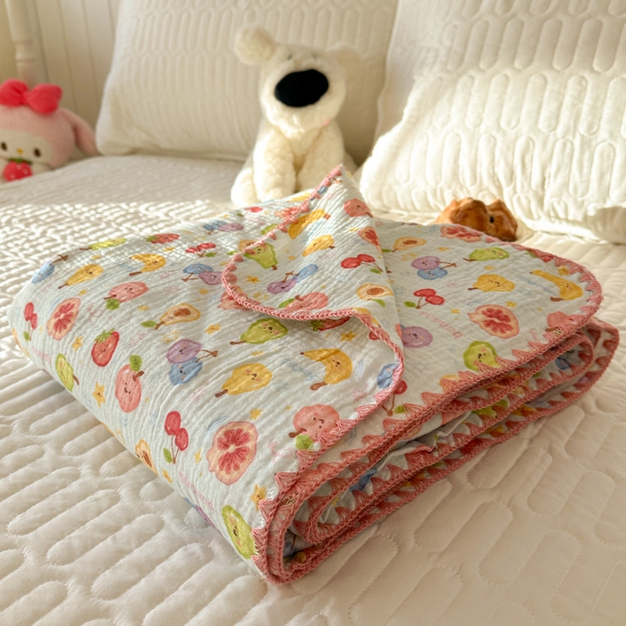 91家纺网 家纺一手货源 找家纺 十里居 2026新款A类母婴级全棉皱皱双层纱多功能盖毯 叠拍+组合图