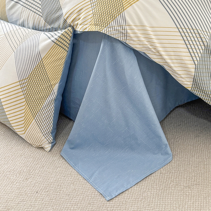 91家纺网 家纺一手货源 找家纺 宇彬家纺 2026直播新款13070全棉纯棉印花床单床笠款四件套和单被套喷气清新简约（缩水足可定做）简约生活