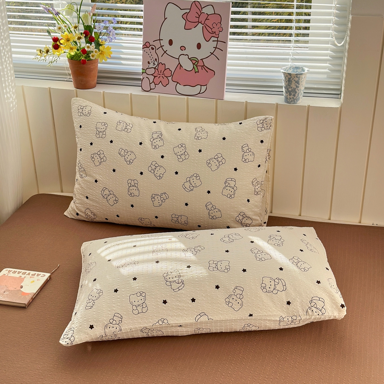 91家纺网 家纺一手货源 找家纺 奈颜 2026新款A类泡芙纱印花四件套学生宿舍三件套-卡通印花系列 线条KT