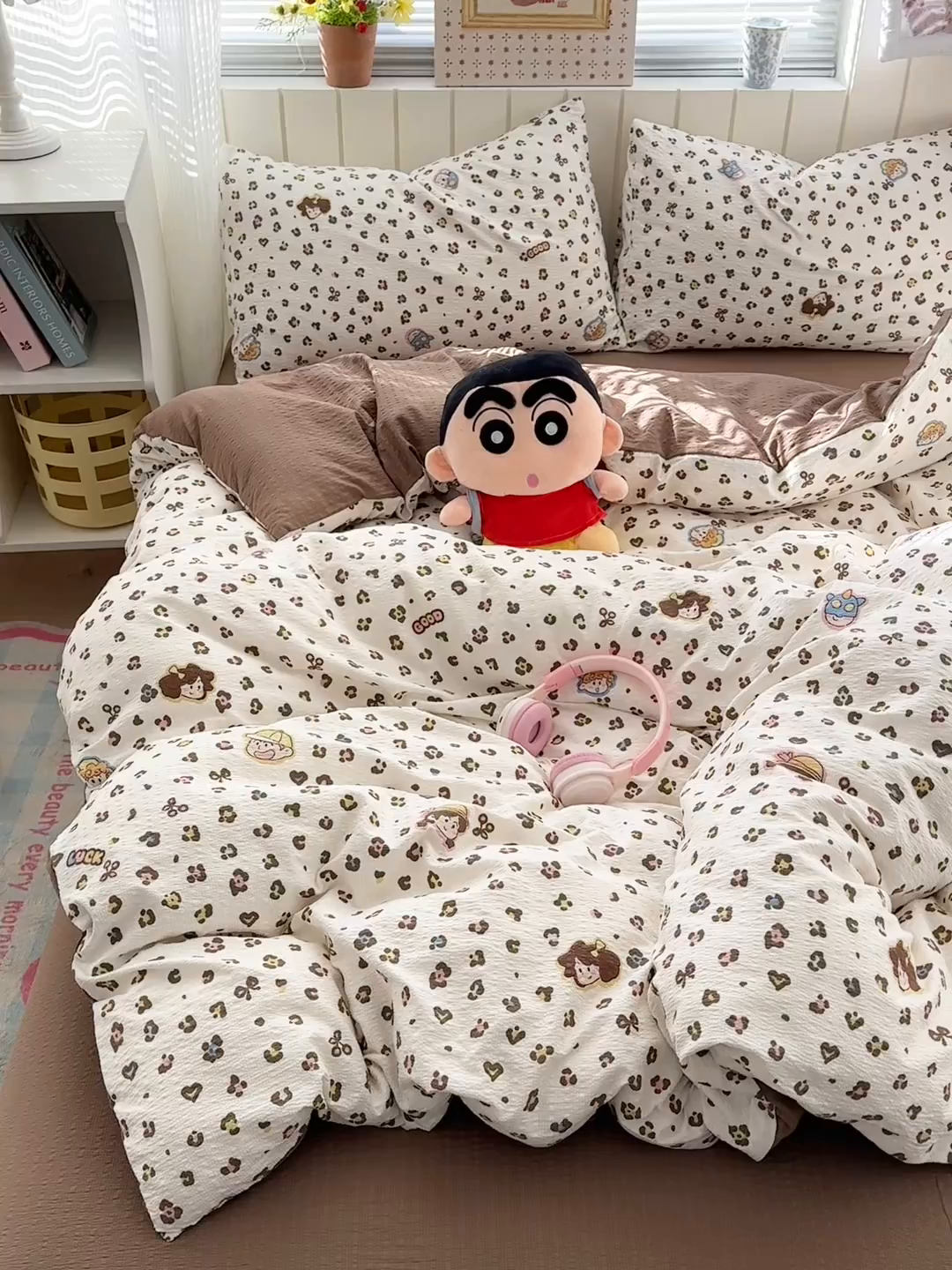 91家纺网 家纺一手货源 找家纺 （总）奈颜 2026新款A类泡芙纱印花四件套学生宿舍三件套-卡通印花系列