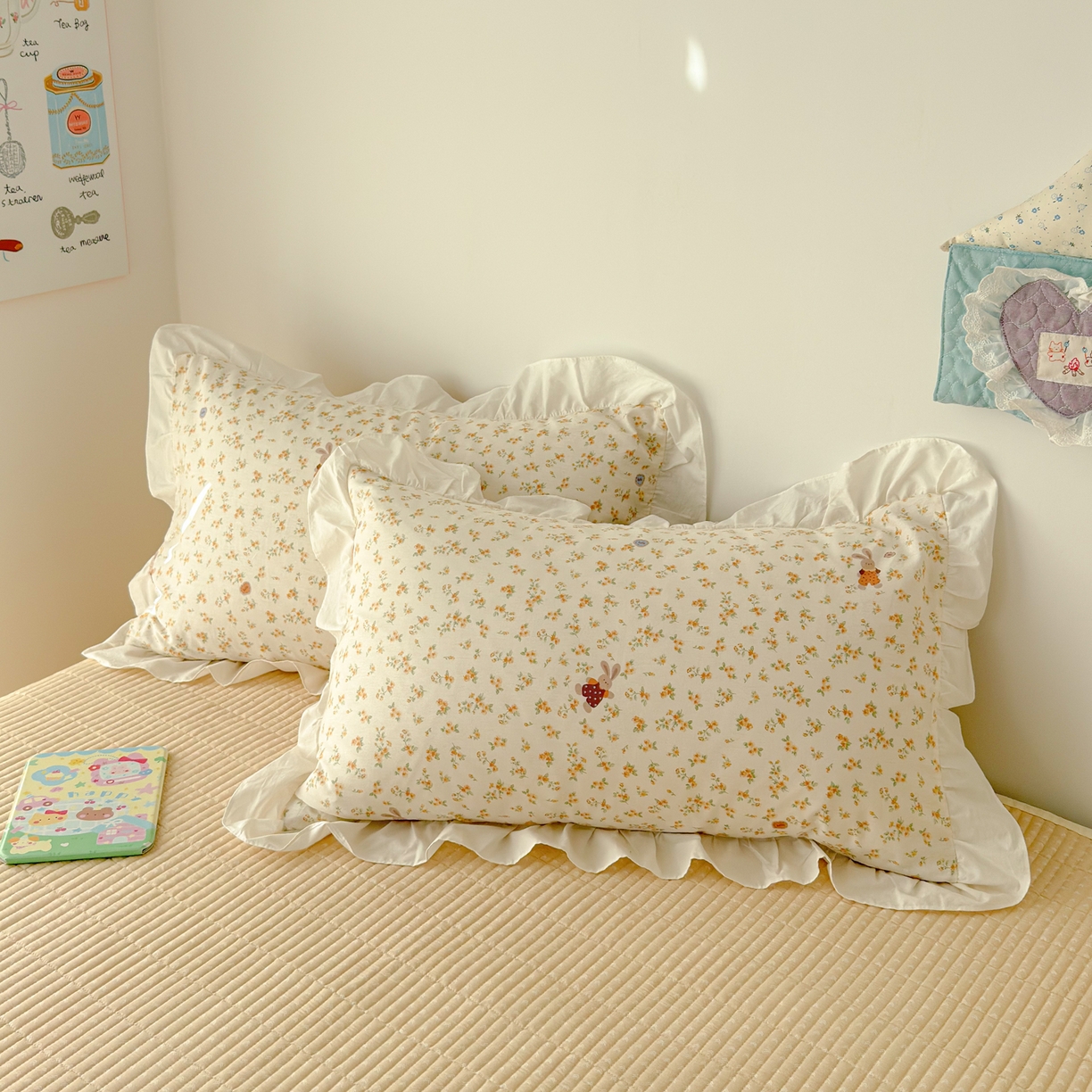 91家纺网 家纺一手货源 找家纺 （总）女子家纺 2026新款全棉纯棉绗缝花边床盖四件套