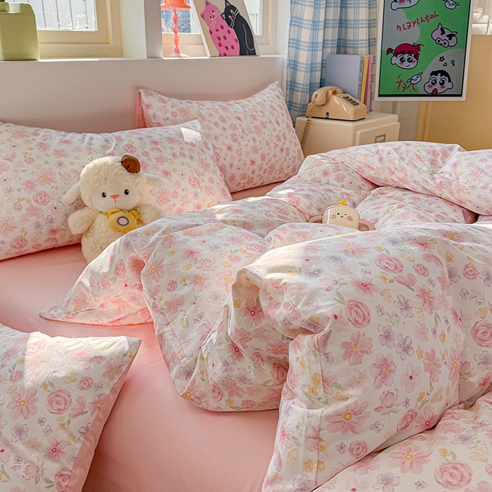 91家纺网 家纺一手货源 找家纺 缦彩 2026新款卡通全棉纯棉被套单被套被套单件 春光里