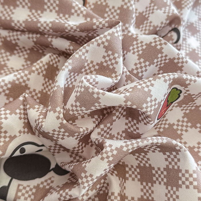 91家纺网 家纺一手货源 找家纺 缦彩 2026新款卡通全棉纯棉被套单被套被套单件 格子狗咖