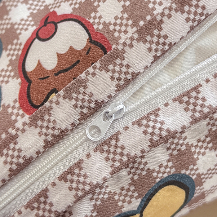 91家纺网 家纺一手货源 找家纺 缦彩 2026新款卡通全棉纯棉被套单被套被套单件 格子狗咖