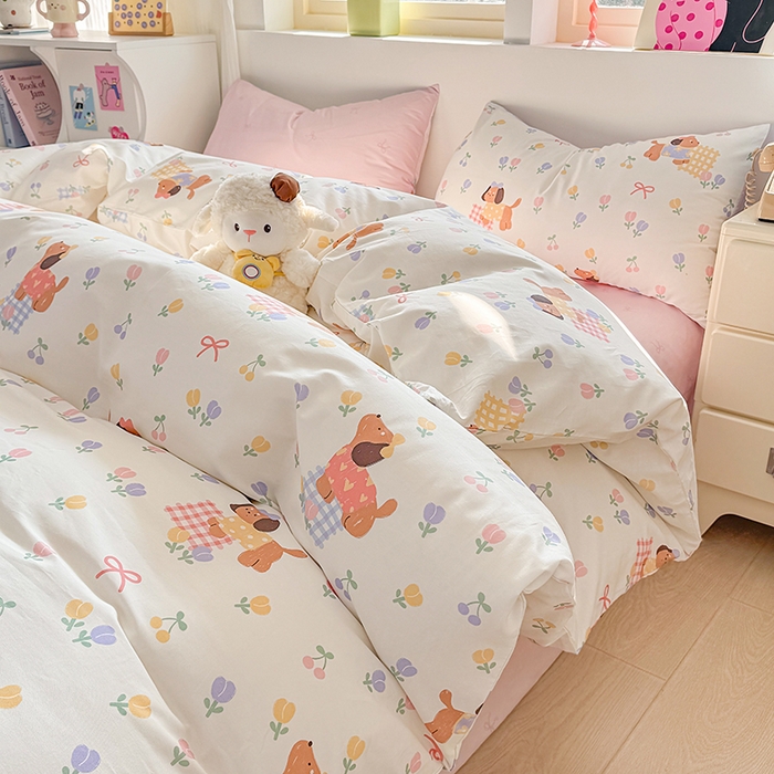 缦彩 2026新款卡通全棉纯棉被套单被套被套单件 莱德-粉