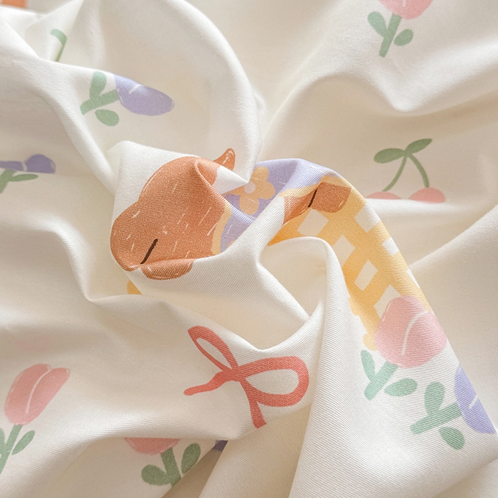 91家纺网 家纺一手货源 找家纺 缦彩 2026新款卡通全棉纯棉被套单被套被套单件 莱德-粉