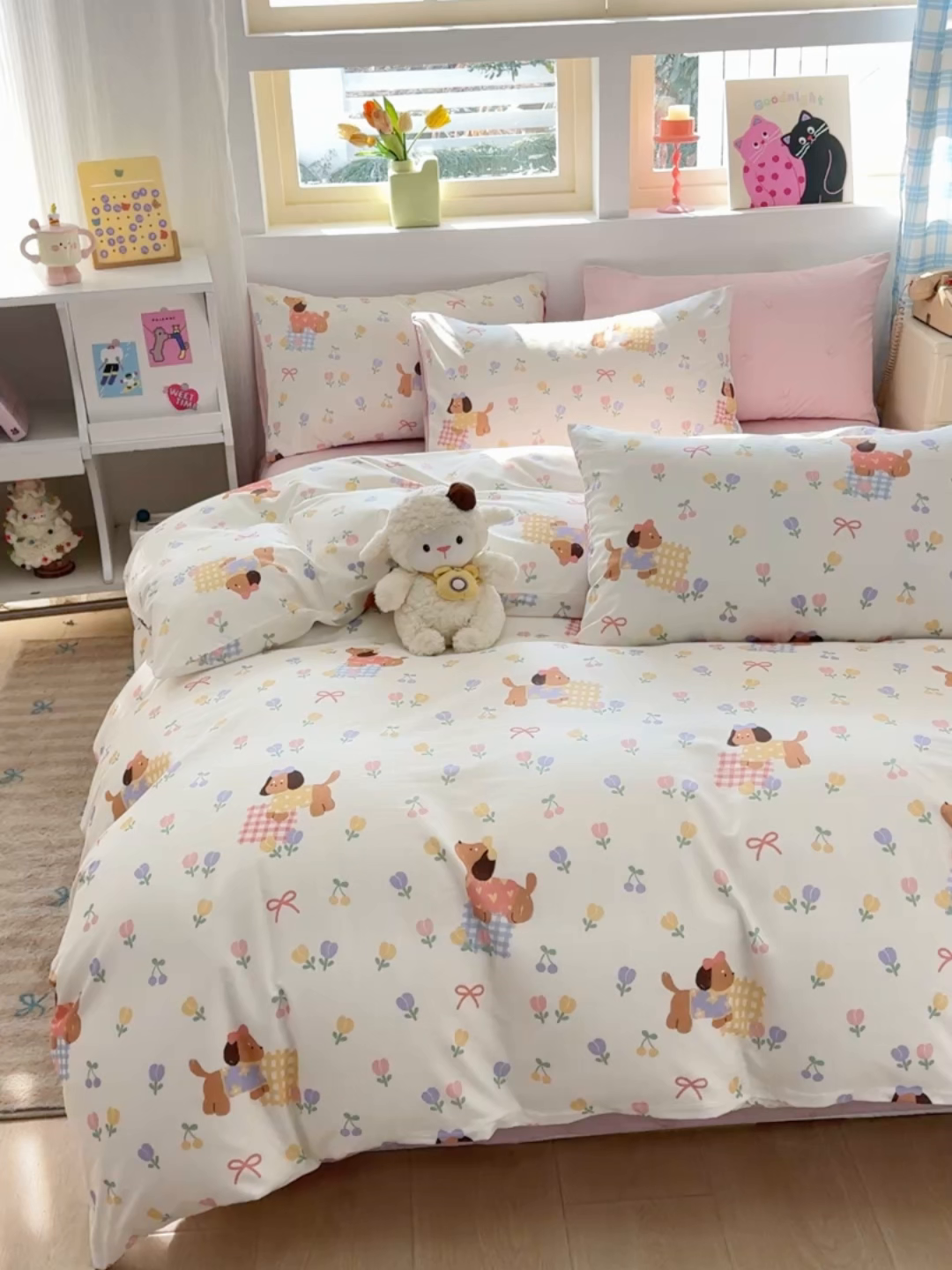 91家纺网 家纺一手货源 找家纺 缦彩 2026新款卡通全棉纯棉被套单被套被套单件 莱德-粉