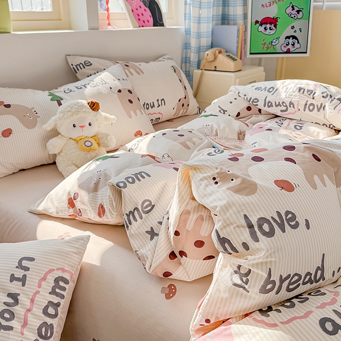 91家纺网 家纺一手货源 找家纺 缦彩 2026新款卡通全棉纯棉被套单被套被套单件 梦想家园