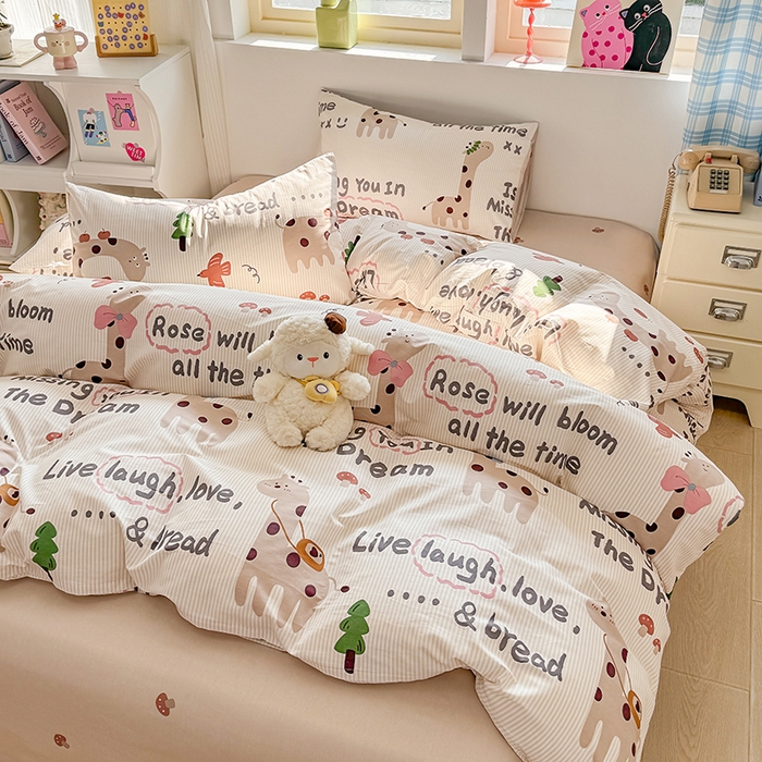 91家纺网 家纺一手货源 找家纺 缦彩 2026新款卡通全棉纯棉被套单被套被套单件 梦想家园