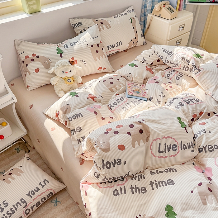 91家纺网 家纺一手货源 找家纺 缦彩 2026新款卡通全棉纯棉被套单被套被套单件 梦想家园