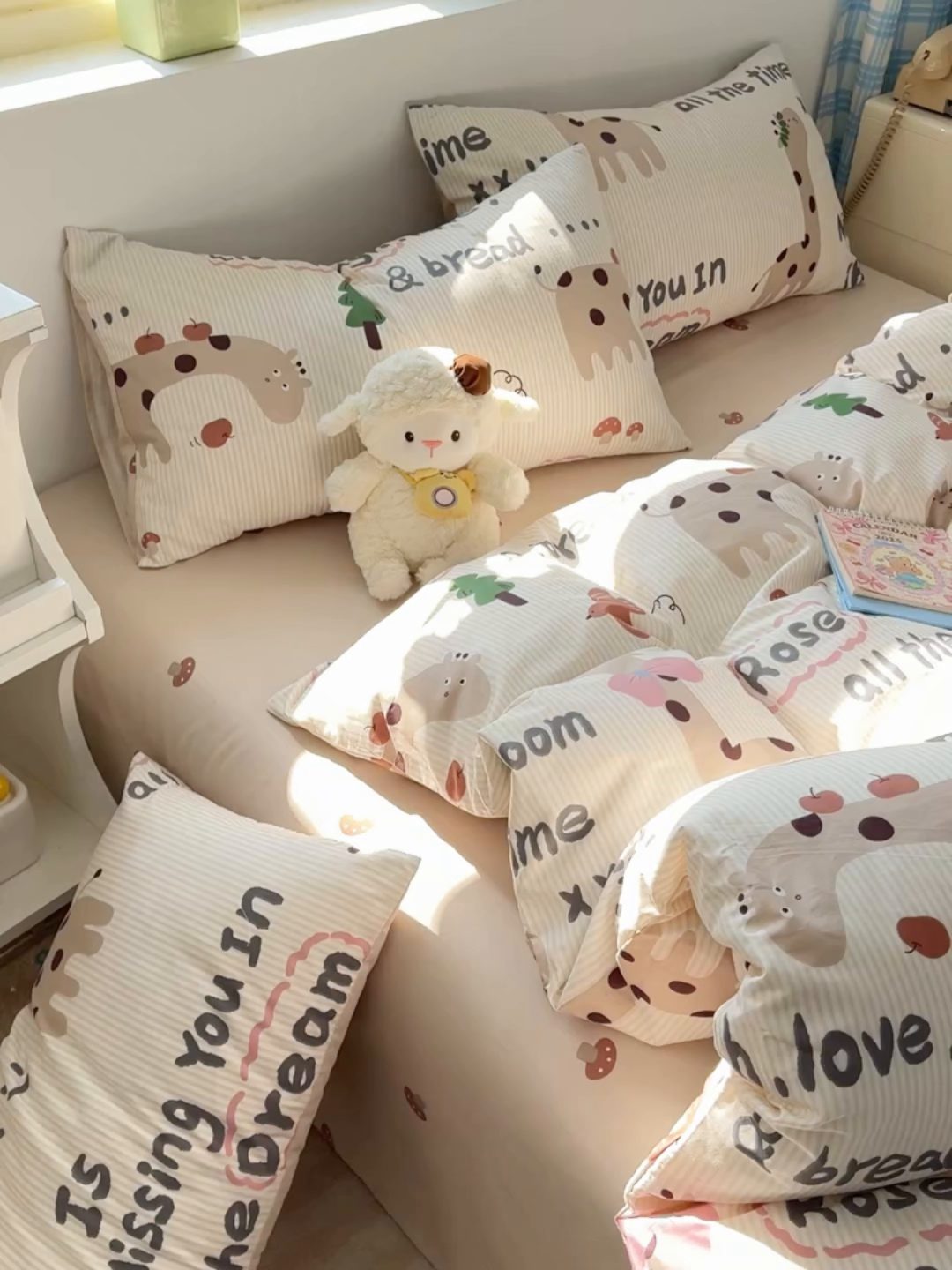 91家纺网 家纺一手货源 找家纺 缦彩 2026新款卡通全棉纯棉被套单被套被套单件 梦想家园