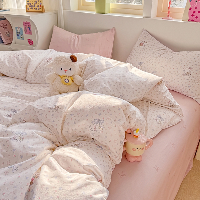 91家纺网 家纺一手货源 找家纺 缦彩 2026新款卡通全棉纯棉被套单被套被套单件 提琴猫