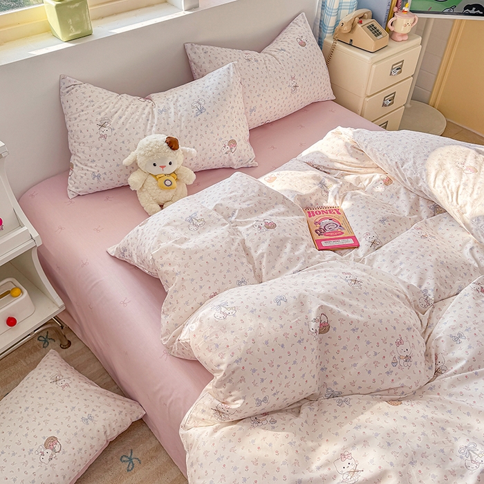 91家纺网 家纺一手货源 找家纺 缦彩 2026新款卡通全棉纯棉被套单被套被套单件 提琴猫