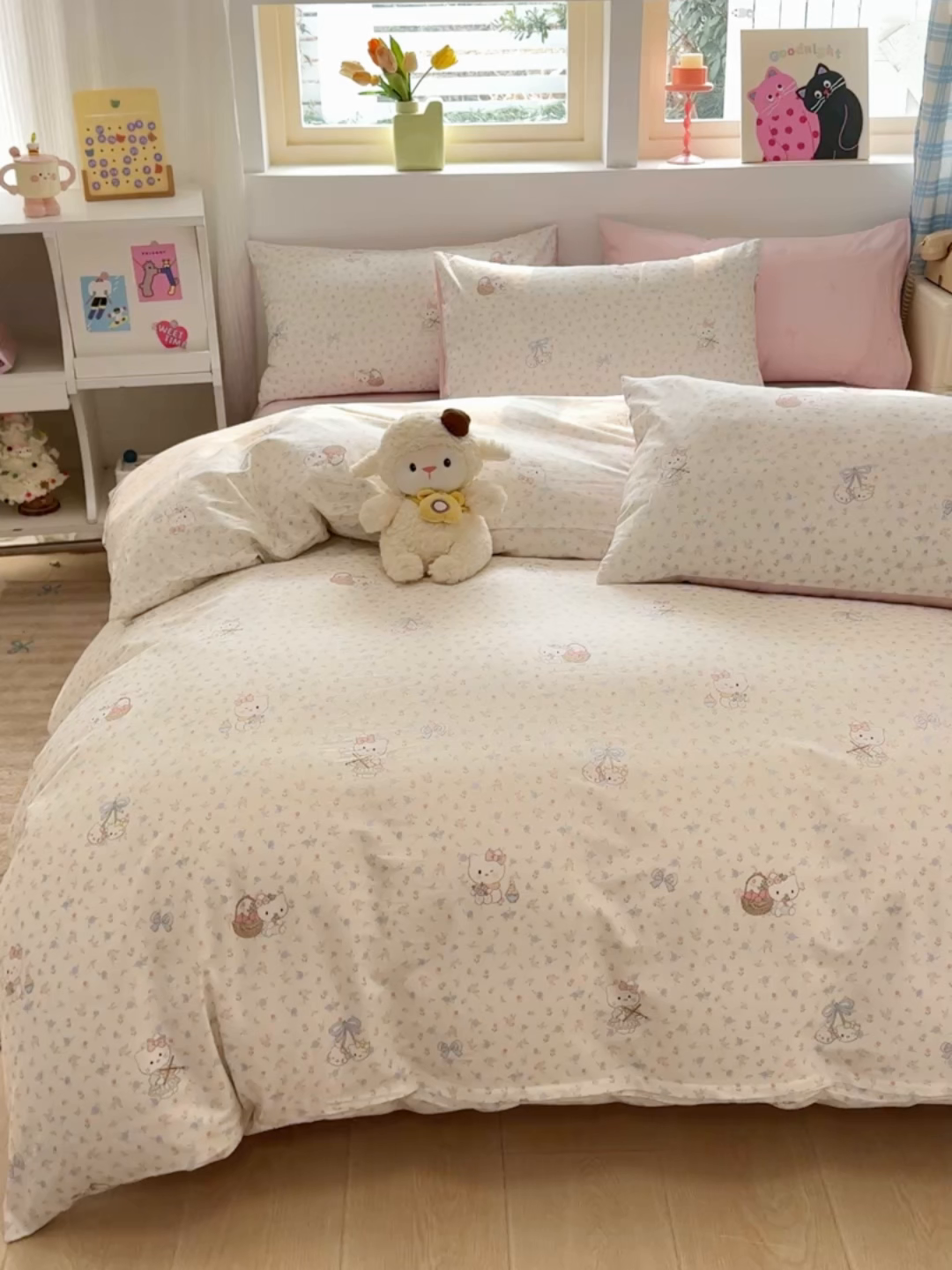 91家纺网 家纺一手货源 找家纺 缦彩 2026新款卡通全棉纯棉被套单被套被套单件 提琴猫