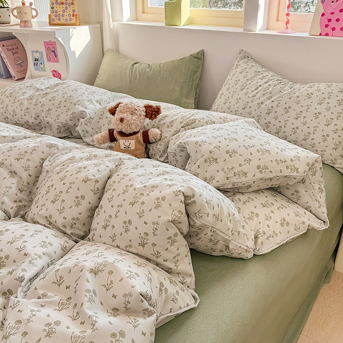 91家纺网 家纺一手货源 找家纺 缦彩 2026新款卡通全棉纯棉被套单被套被套单件 香菊-绿