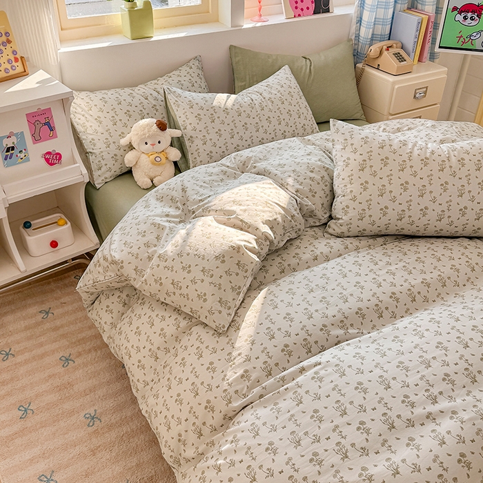 91家纺网 家纺一手货源 找家纺 缦彩 2026新款卡通全棉纯棉被套单被套被套单件 香菊-绿