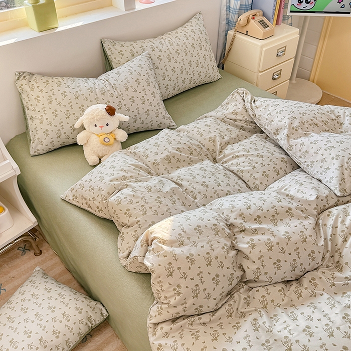 91家纺网 家纺一手货源 找家纺 缦彩 2026新款卡通全棉纯棉被套单被套被套单件 香菊-绿