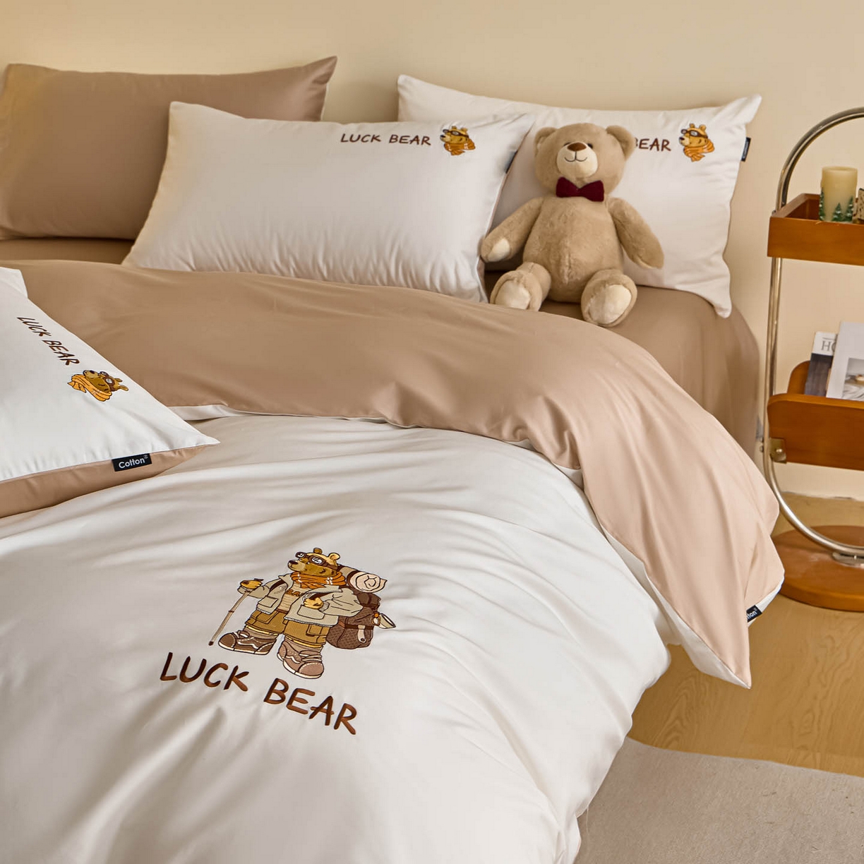 91家纺网 家纺一手货源 找家纺 涵宸家纺 2026新款全棉工艺款四件套-北海道 北海道-白