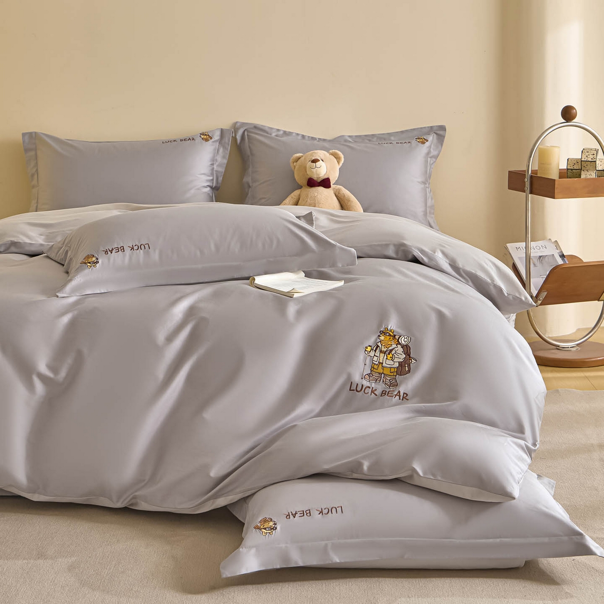 91家纺网 家纺一手货源 找家纺 涵宸家纺 2026新款全棉工艺款四件套-北海道 北海道-灰