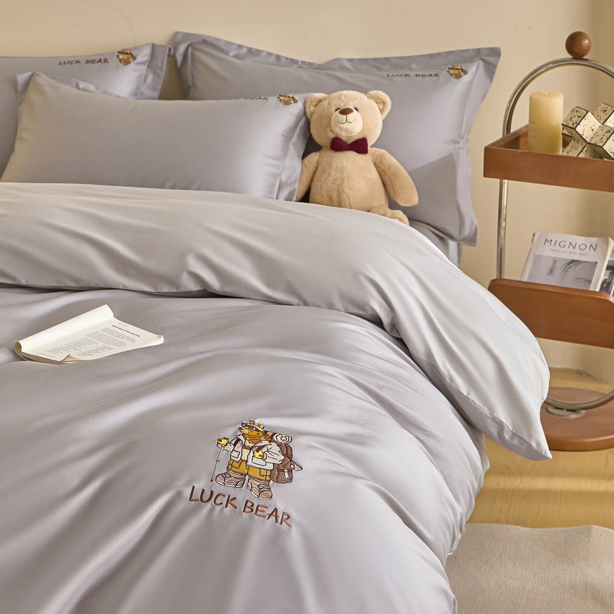 91家纺网 家纺一手货源 找家纺 涵宸家纺 2026新款全棉工艺款四件套-北海道 北海道-灰