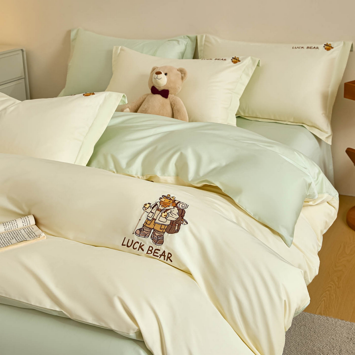 91家纺网 家纺一手货源 找家纺 涵宸家纺 2026新款全棉工艺款四件套-北海道 北海道-绿