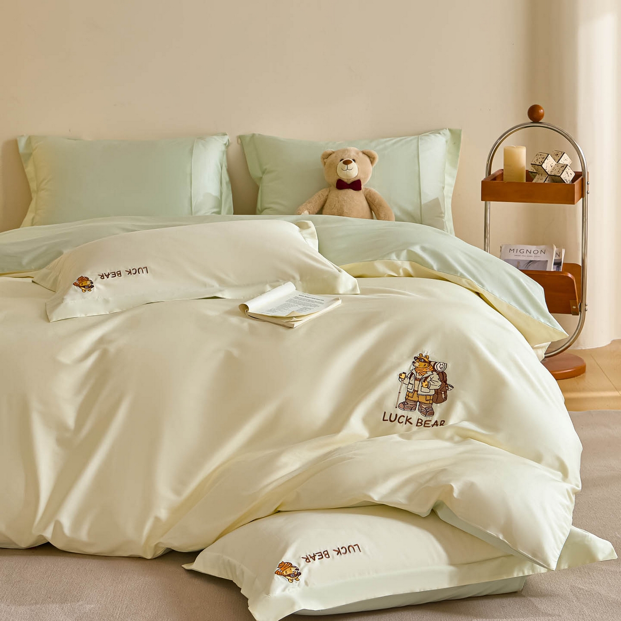 91家纺网 家纺一手货源 找家纺 涵宸家纺 2026新款全棉工艺款四件套-北海道 北海道-绿