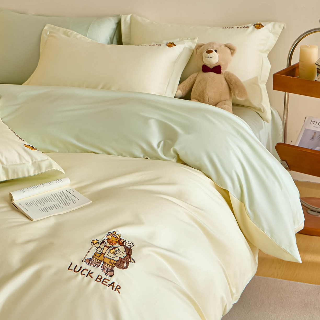 91家纺网 家纺一手货源 找家纺 涵宸家纺 2026新款全棉工艺款四件套-北海道 北海道-绿