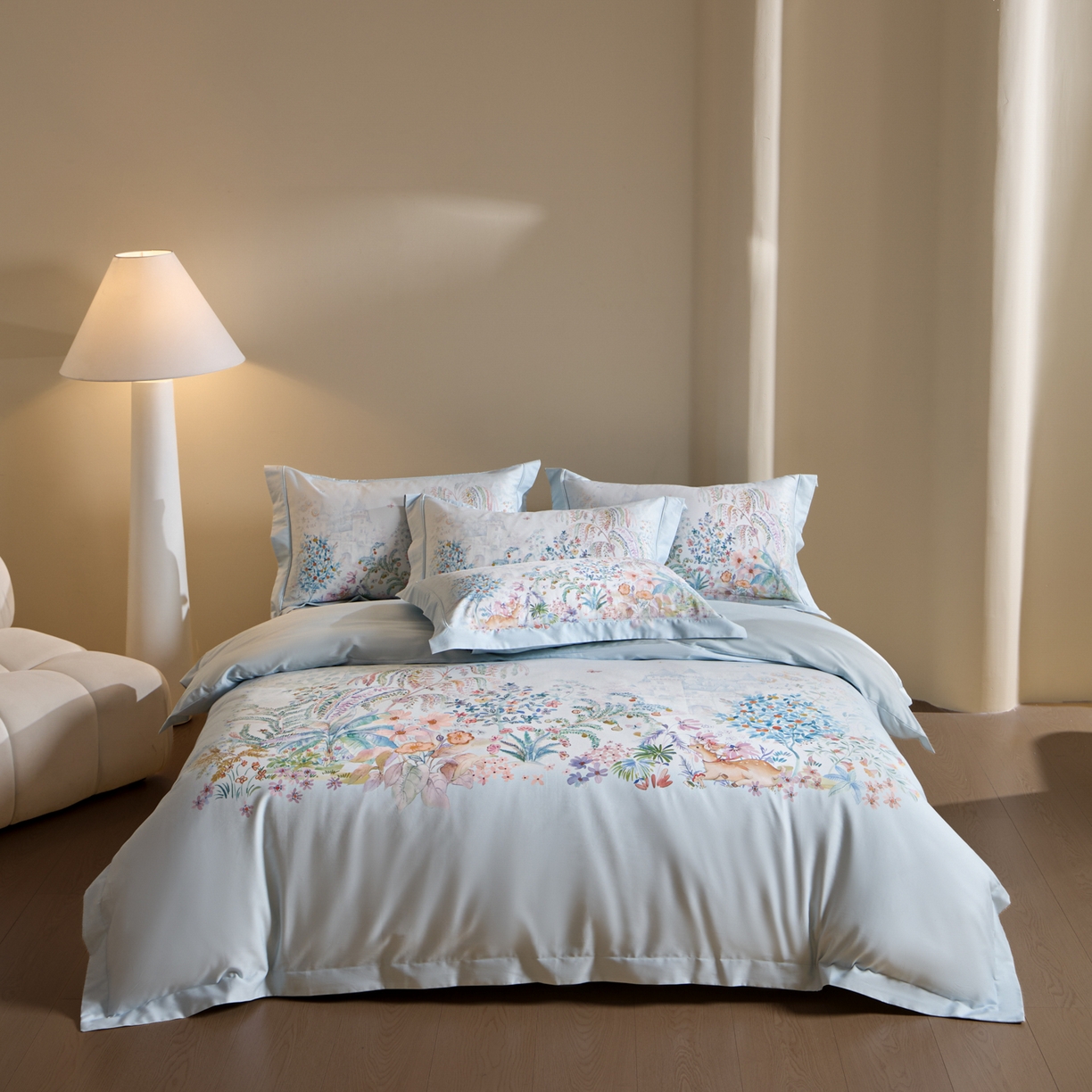 91家纺网 家纺一手货源 找家纺 （总）禾时 2026新款全棉纯棉数码印花埋绳款四件套