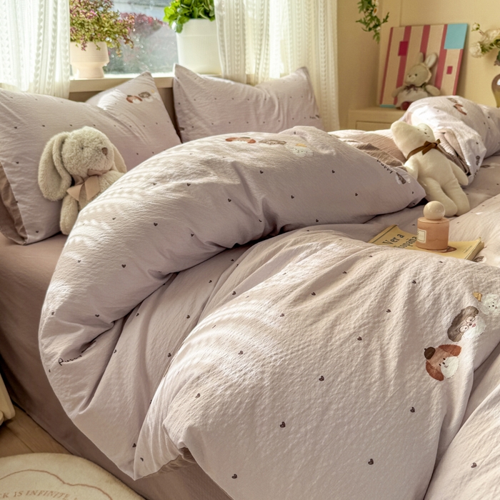 91家纺网 家纺一手货源 找家纺 （总）丽美人家纺 2026新款A类皱皱纱双层印花单被套