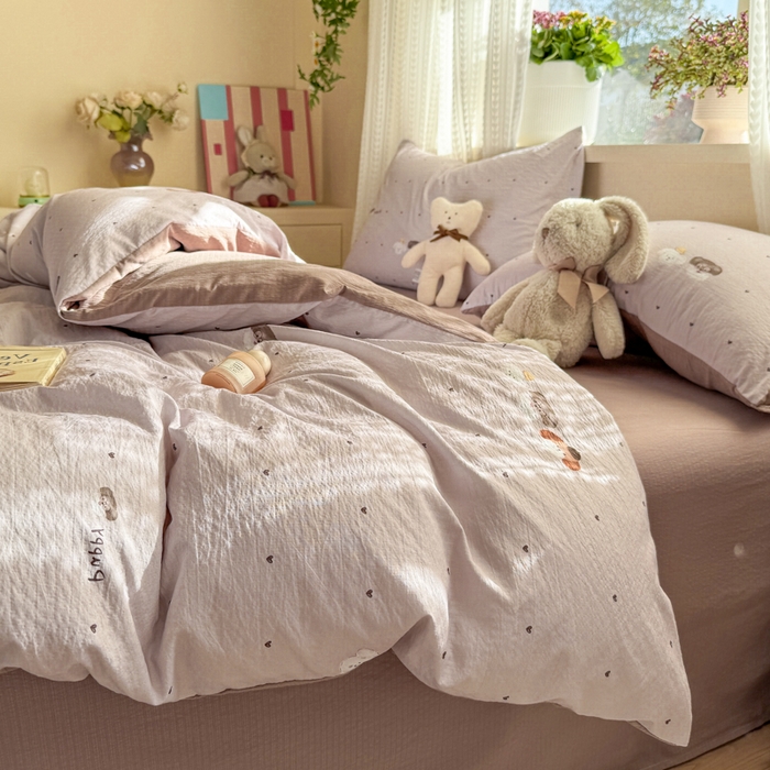 91家纺网 家纺一手货源 找家纺 （总）丽美人家纺 2026新款A类皱皱纱双层印花单被套