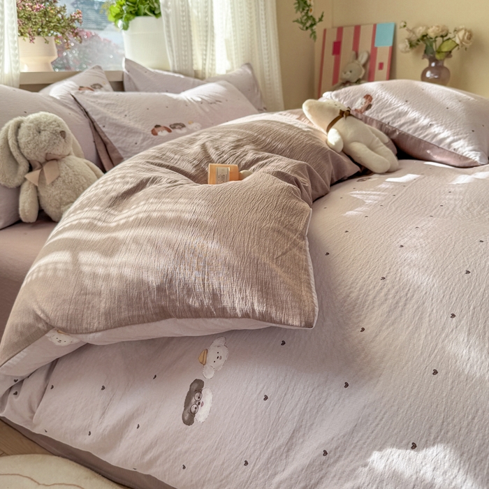 91家纺网 家纺一手货源 找家纺 （总）丽美人家纺 2026新款A类皱皱纱双层印花单被套