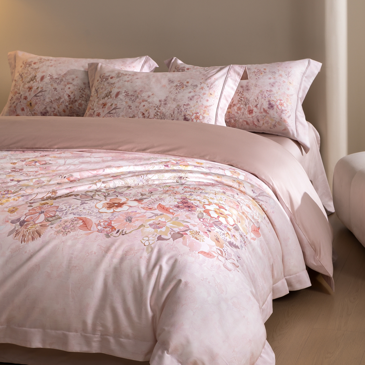 91家纺网 家纺一手货源 找家纺 （总）禾时 2026新款全棉纯棉数码印花埋绳款四件套