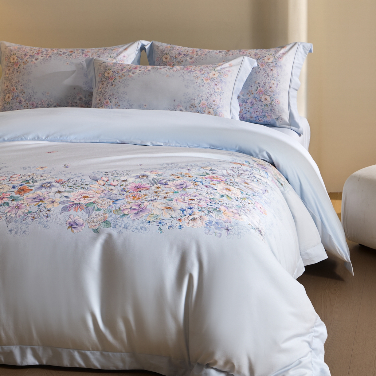 91家纺网 家纺一手货源 找家纺 （总）禾时 2026新款全棉纯棉数码印花埋绳款四件套