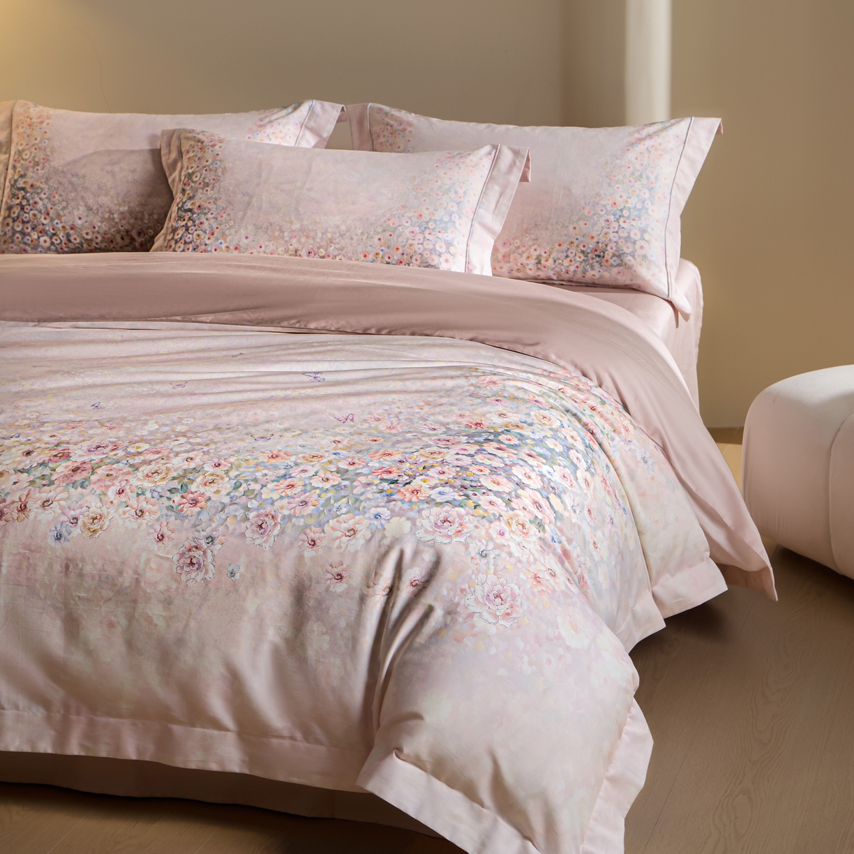 91家纺网 家纺一手货源 找家纺 （总）禾时 2026新款全棉纯棉数码印花埋绳款四件套