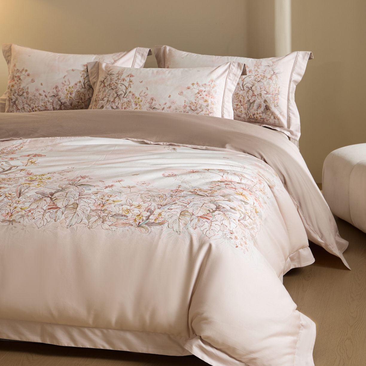 91家纺网 家纺一手货源 找家纺 （总）禾时 2026新款全棉纯棉数码印花埋绳款四件套