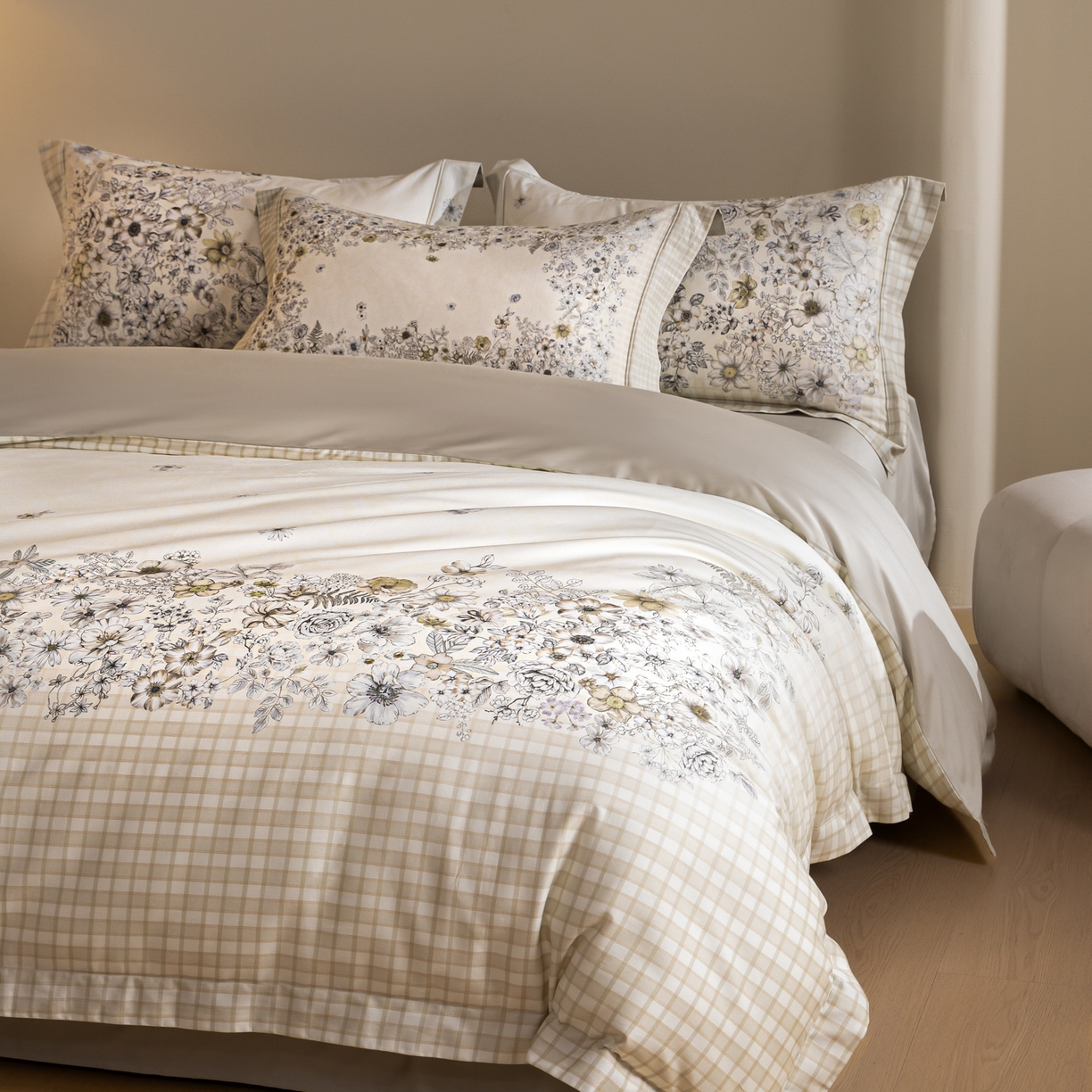 91家纺网 家纺一手货源 找家纺 （总）禾时 2026新款全棉纯棉数码印花埋绳款四件套