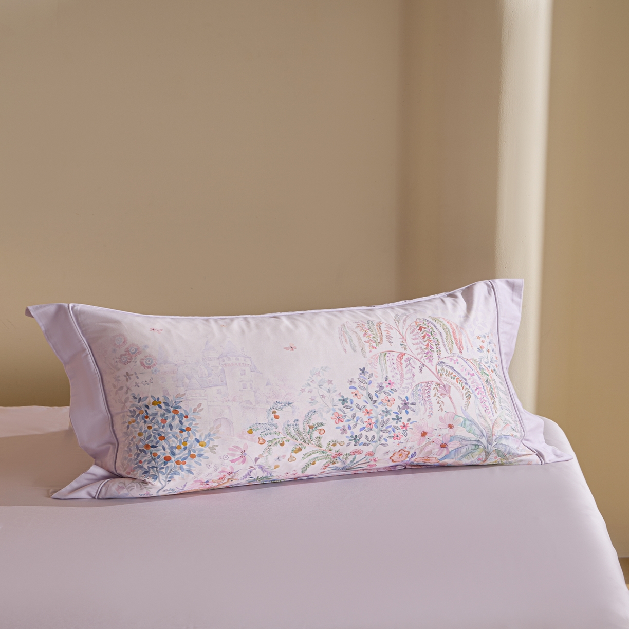 91家纺网 家纺一手货源 找家纺 禾时 2026新款全棉纯棉数码印花埋绳款四件套 春蔓樱（紫）