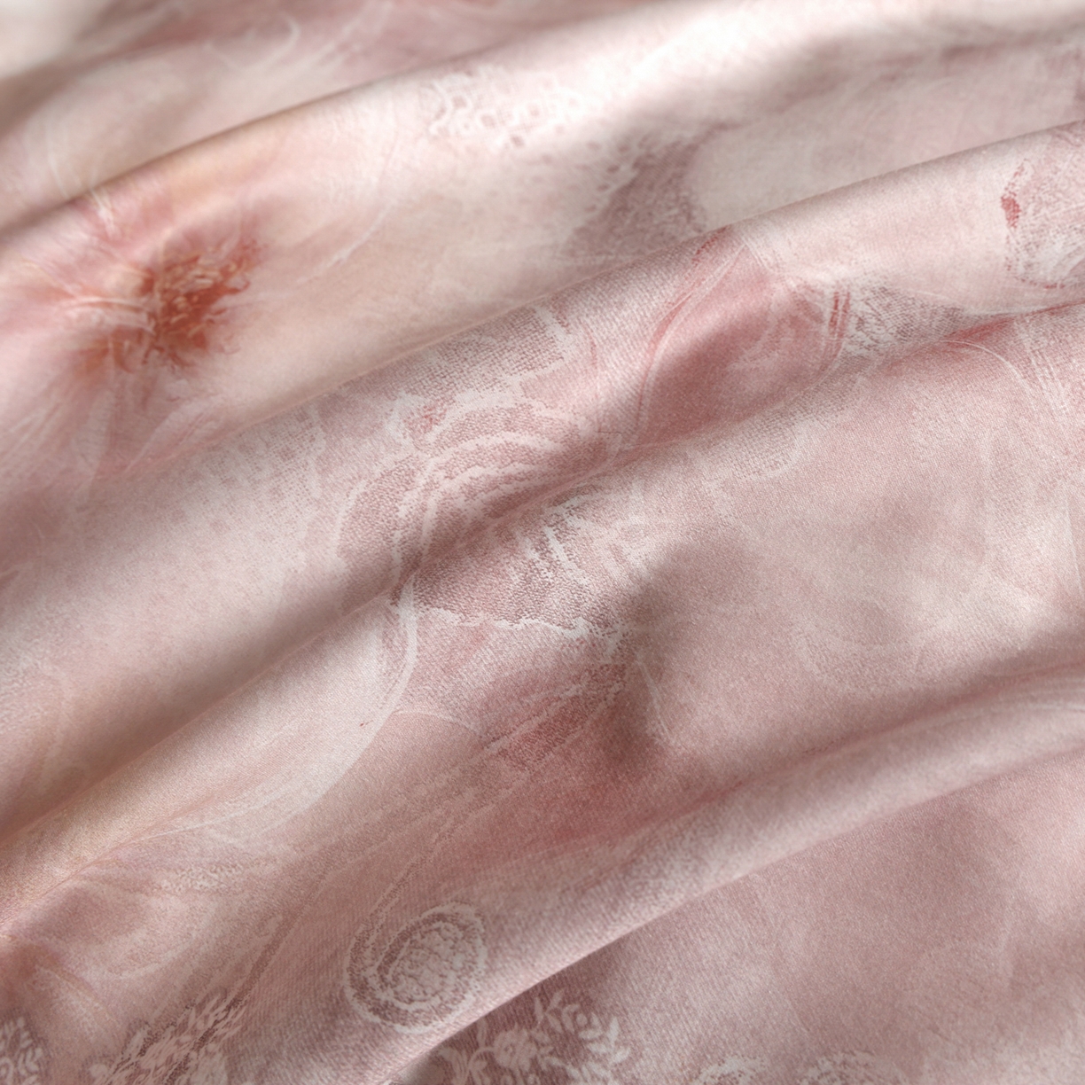 91家纺网 家纺一手货源 找家纺 禾时 2026新款全棉纯棉数码印花埋绳款四件套 绯花若梦（粉）